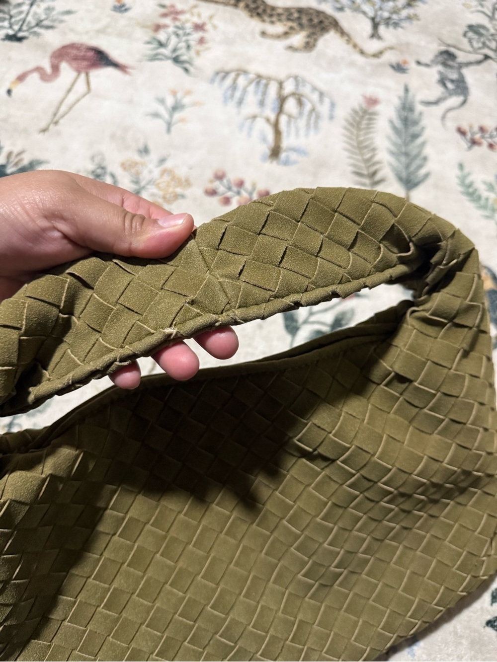 Woven Olive Green hobo Bag - Picture 4 of 9
